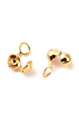 Bead Tip Side Closing  3mm  24k Plated x20