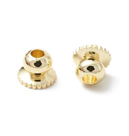 Bead Cap 3x4mm 18k Gold Plated Brass  x10