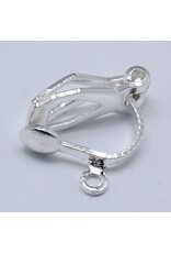 Clip On Earring With Loop Silver 13mm x10