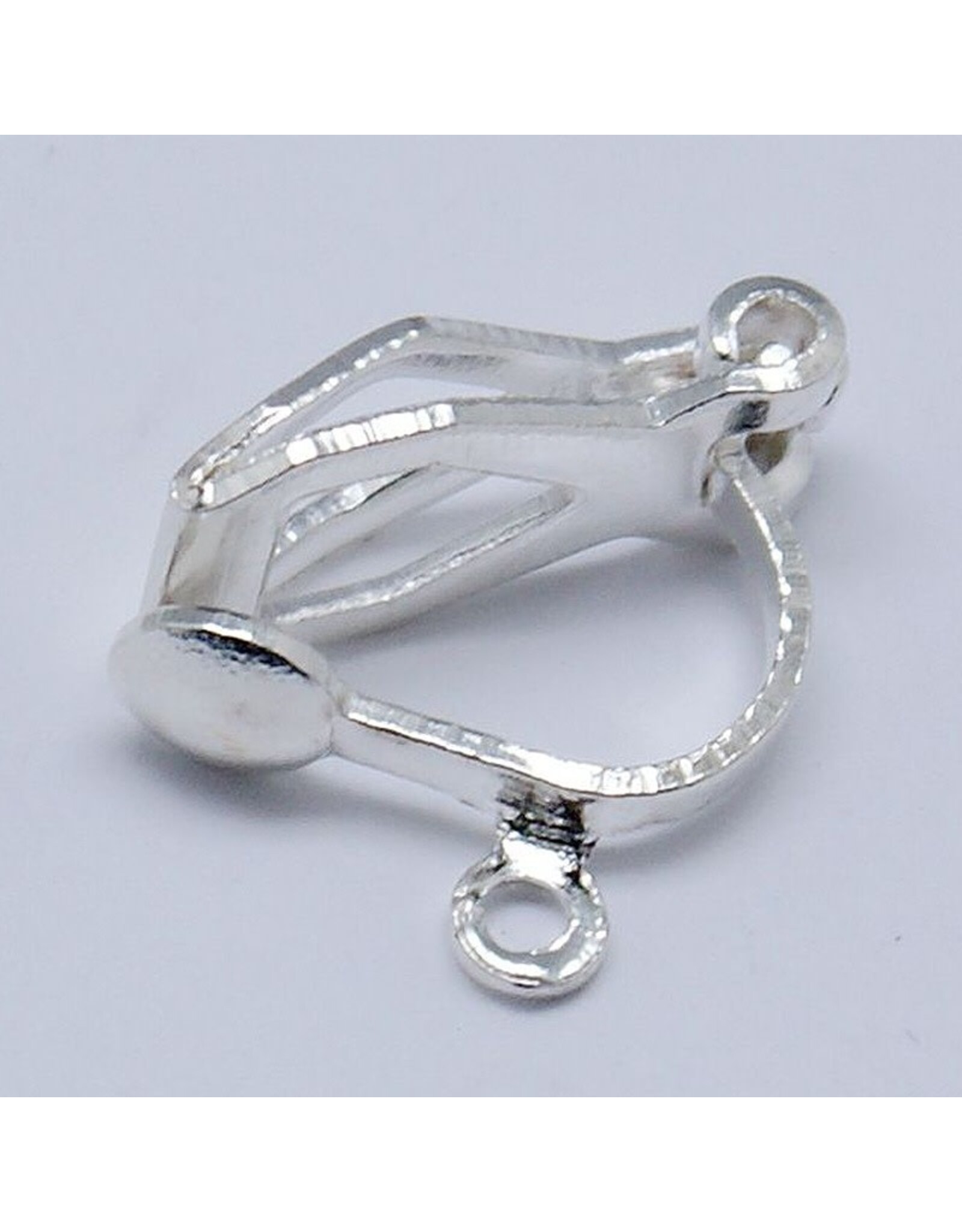 Clip On Earring With Loop Silver 13mm x10
