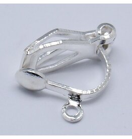 Clip On Earring With Loop Silver 13mm x10