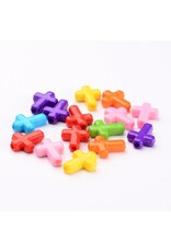 16x12mm Acrylic Cross Random Mix  x100