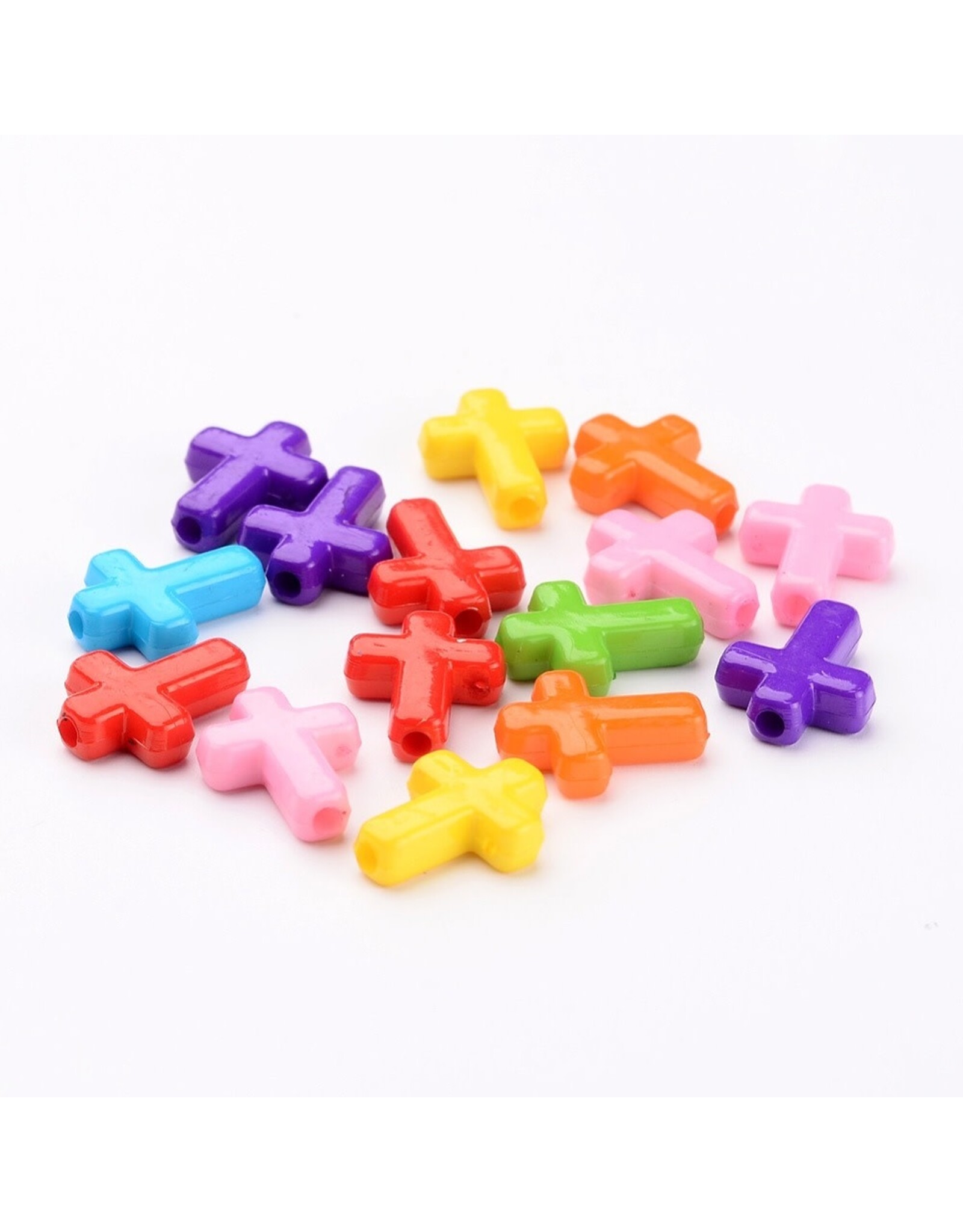 16x12mm Acrylic Cross Random Mix  x100