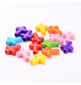 16x12mm Acrylic Cross Random Mix  x100