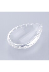 Drop Convex  Pleated Edge Clear Glass   33x23mm