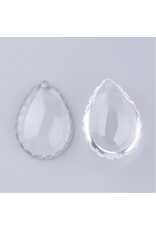 Drop Convex  Pleated Edge Clear Glass   33x23mm