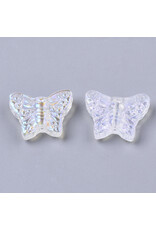 12x15mm Glass Butterfly Clear AB