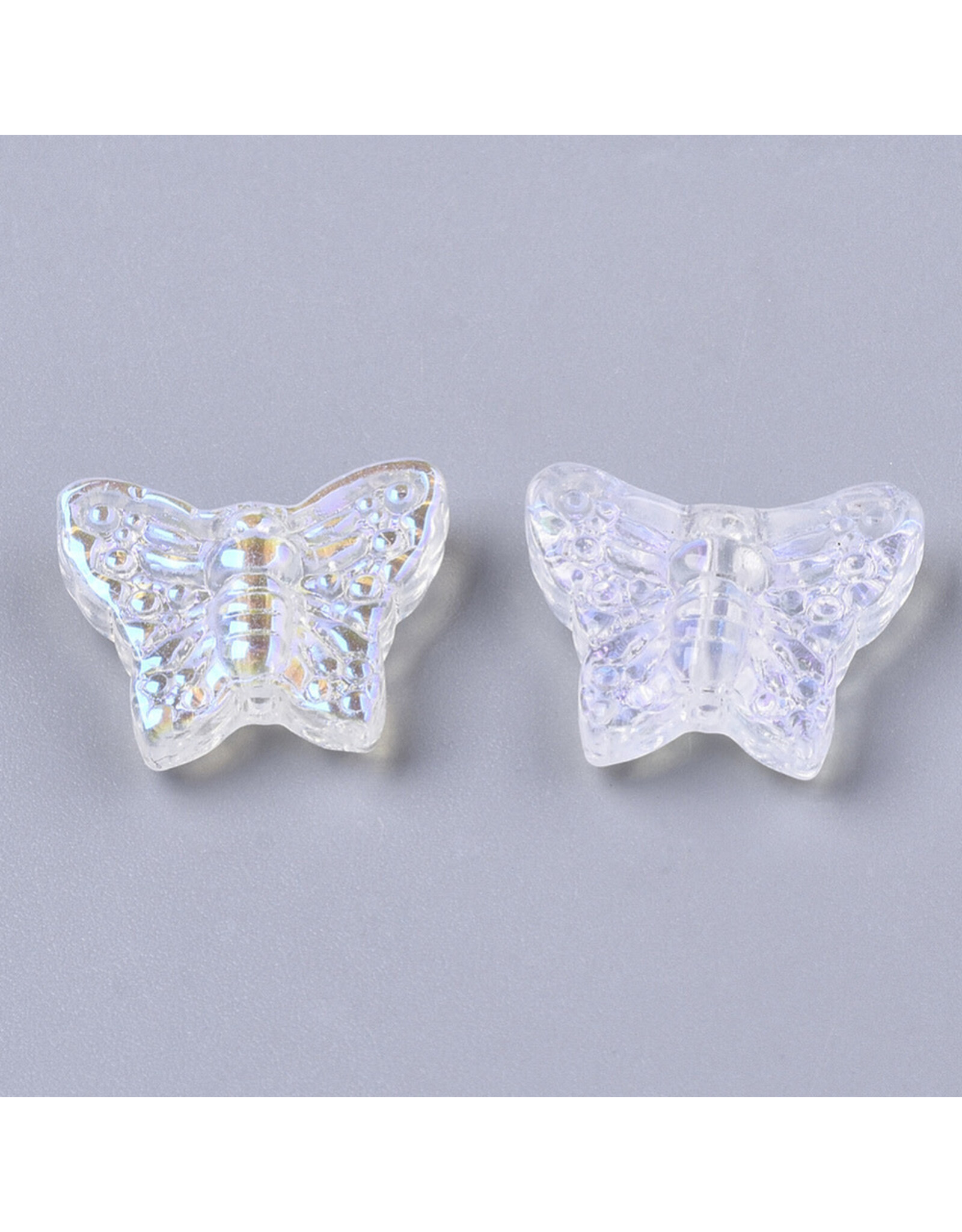 12x15mm Glass Butterfly Clear AB