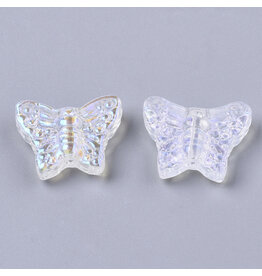 12x15mm Glass Butterfly Clear AB