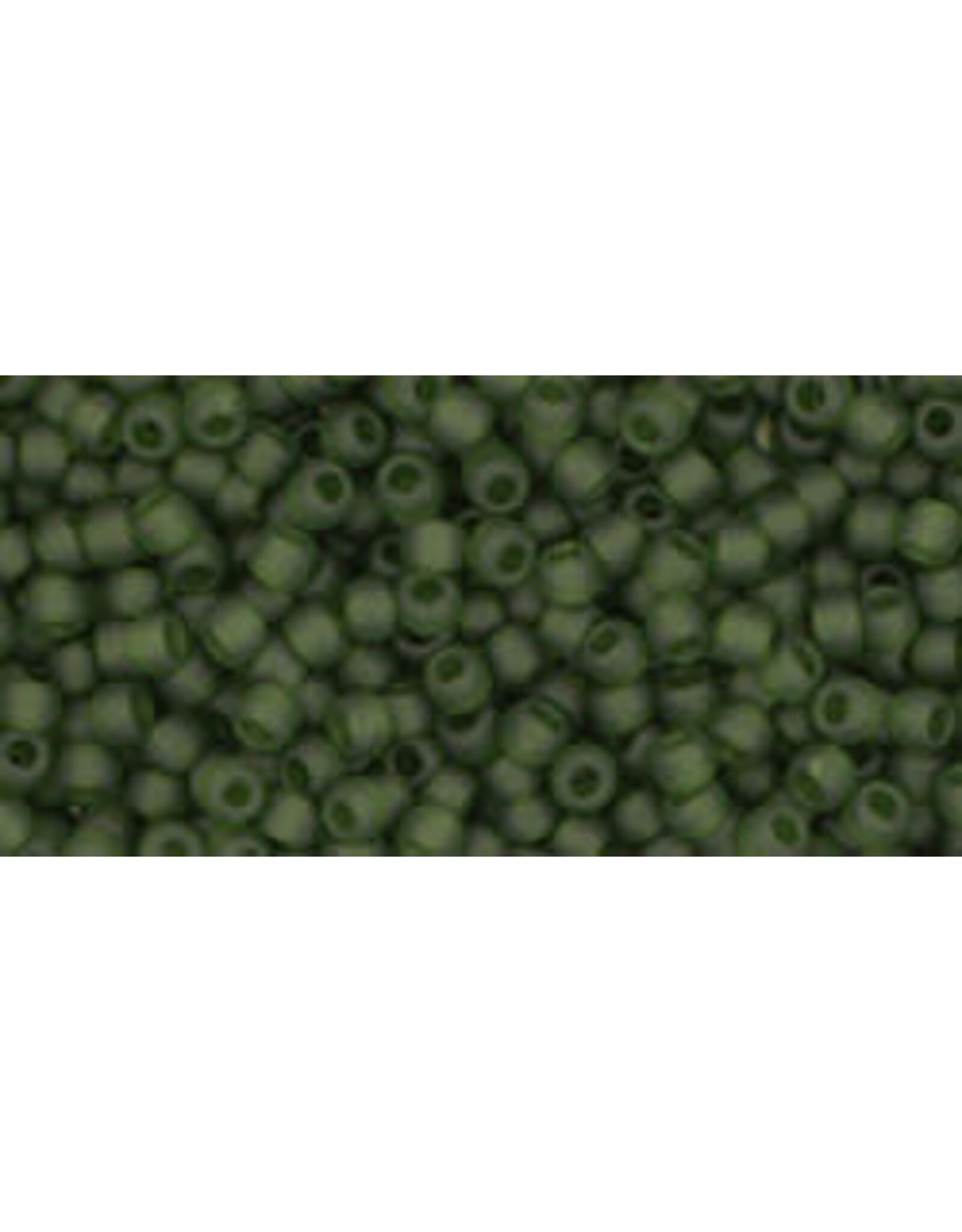 Toho 940f  11  Round  Transparent Dark Olive Green Matte