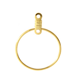 Earring Hoops with Link 19mm Gold Colour NF x6