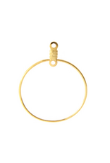 Earring Hoops with Link 25mm Gold Colour NF x6