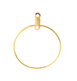 Earring Hoops with Link 25mm Gold Colour NF x6