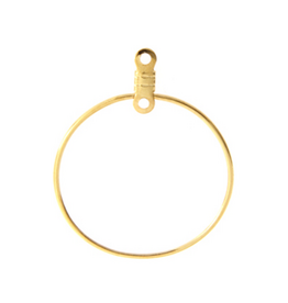 Earring Hoops with Link 38mm Gold Colour NF x6