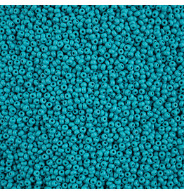 Czech 42139 10 Seed Opaque Teal Matte Dyed PermaLux
