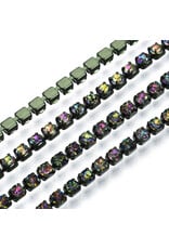 Rhinestone Banding 1 row 2mm  Grey AB/Olive
