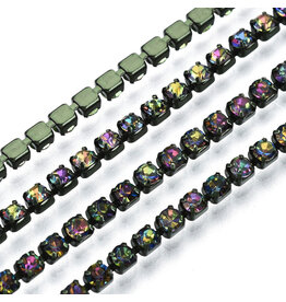 Rhinestone Banding 1 row 2mm  Grey AB/Olive