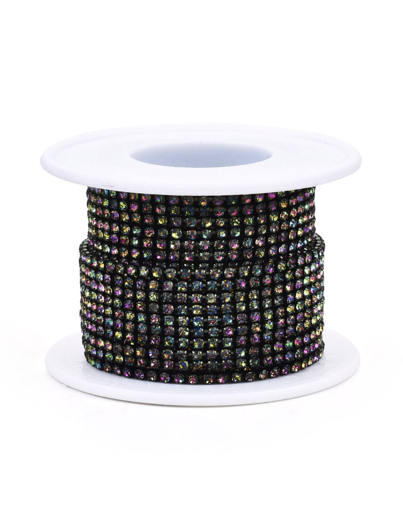 Rhinestone Banding 1 row 2mm  Grey AB/Olive