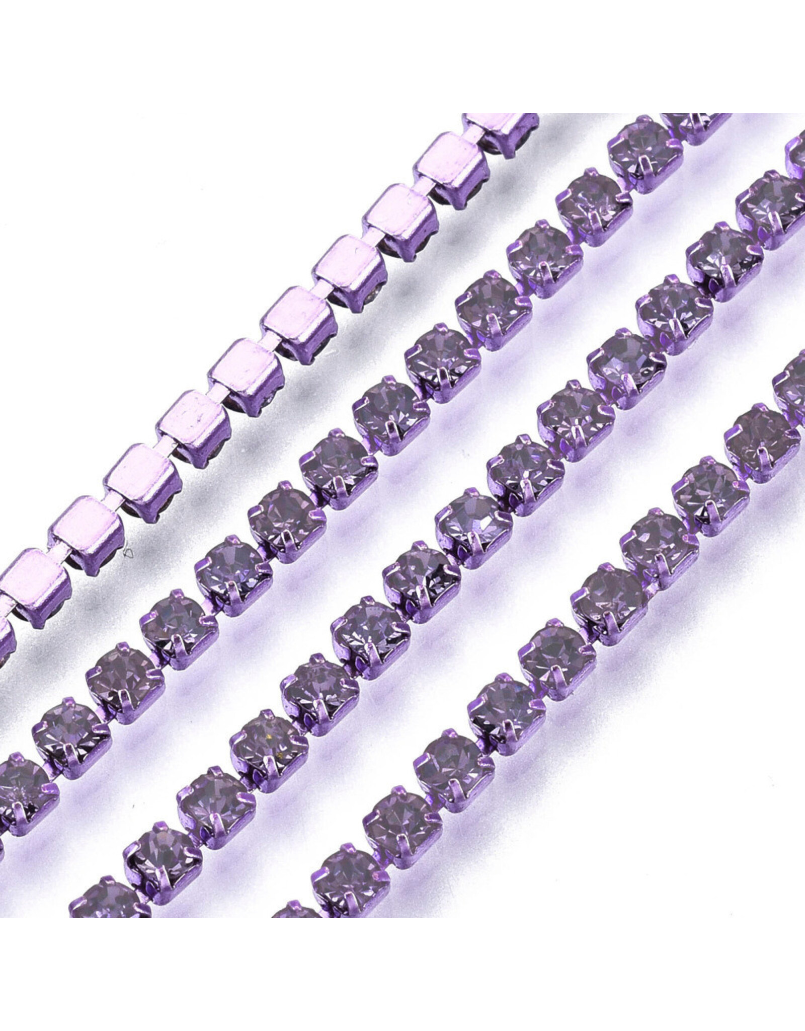 Rhinestone Banding 1 row 2mm Tanzanite/Purple