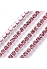 Rhinestone Banding 1 row 2mm Light Rose/Pink