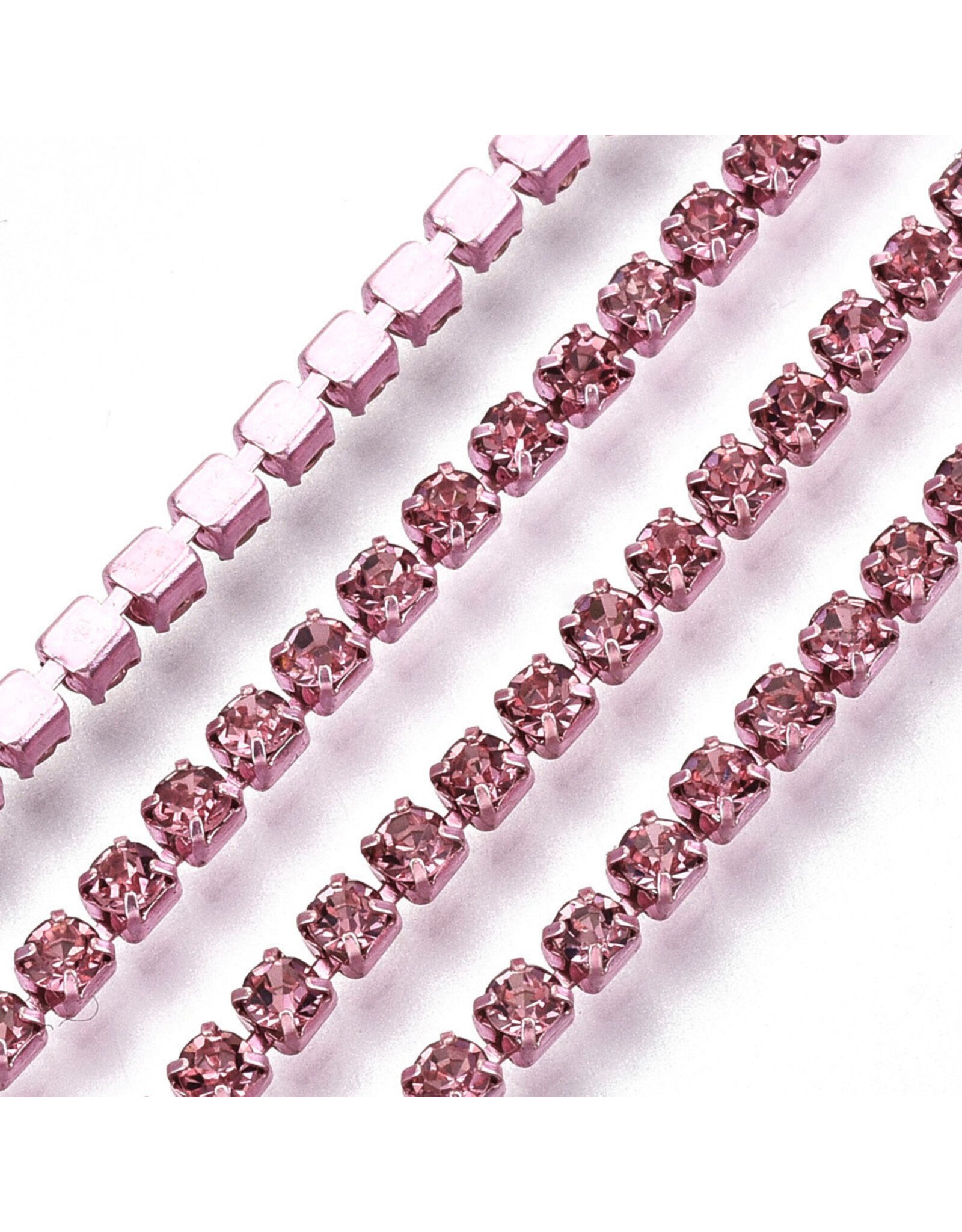 Rhinestone Banding 1 row 2mm Light Rose/Pink