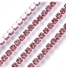 Rhinestone Banding 1 row 2mm Light Rose/Pink