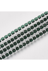 Rhinestone Banding 1 row 2mm Emerald Green