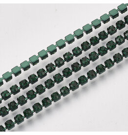 Rhinestone Banding 1 row 2mm Emerald Green