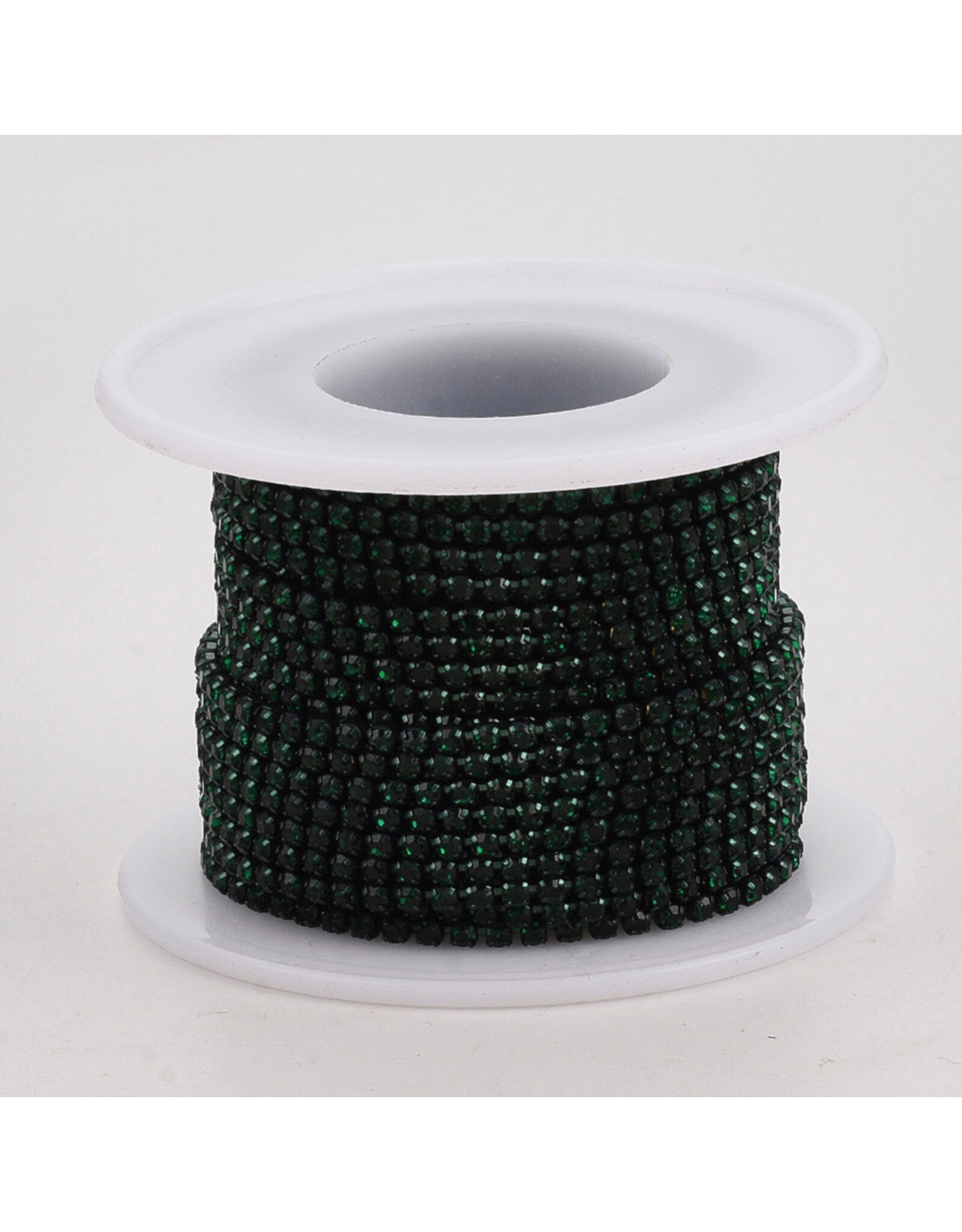 Rhinestone Banding 1 row 2mm Emerald Green