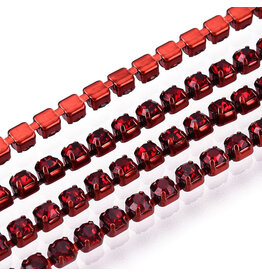 Rhinestone Banding 1 row 2mm  Siam/Red