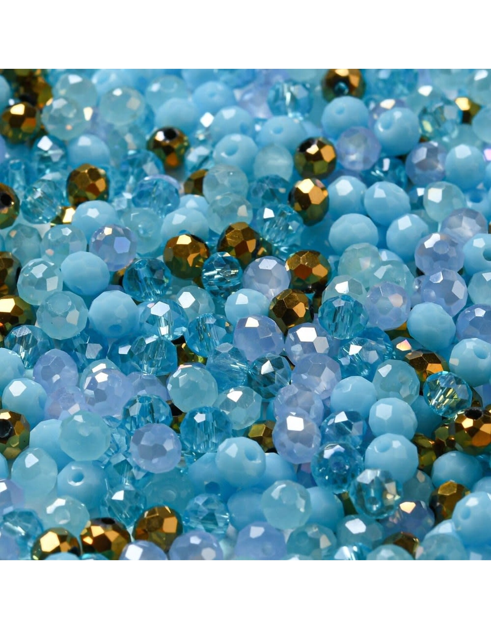 6x5mm Rondelle Blue Bronze  Mix  50g