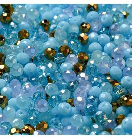 6x5mm Rondelle Blue Bronze  Mix  50g