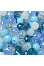 6x5mm Rondelle Light Blue  Mix  50g