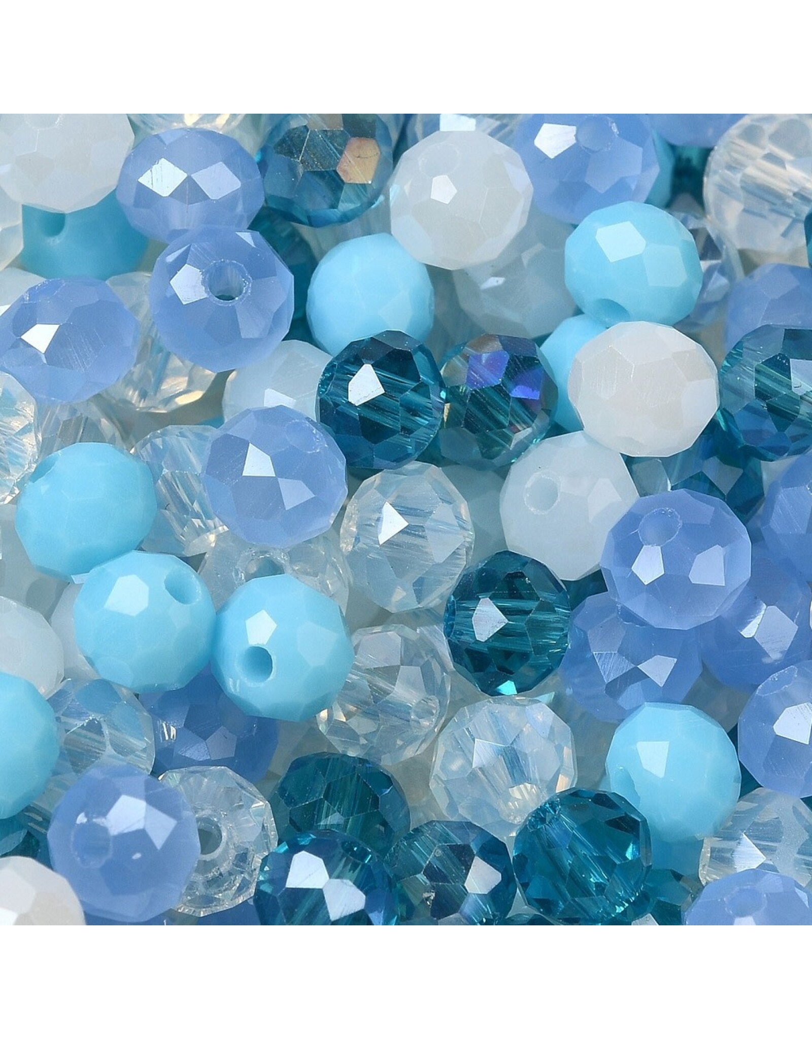 6x5mm Rondelle Light Blue  Mix  50g