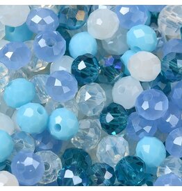 6x5mm Rondelle Light Blue  Mix  50g