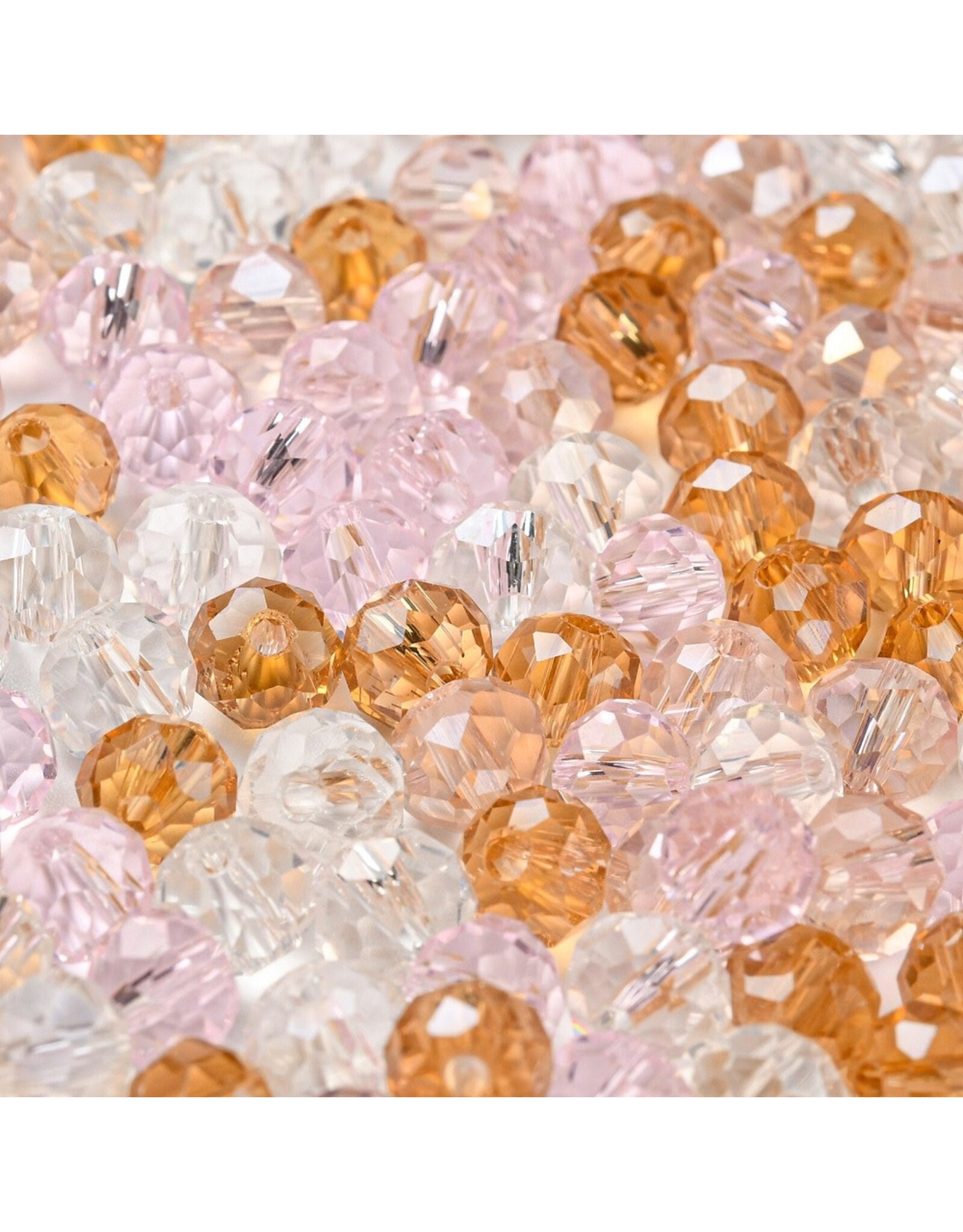 6x5mm Rondelle Pink Topaz  Mix  50g