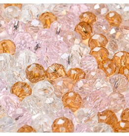 6x5mm Rondelle Pink Topaz  Mix  50g