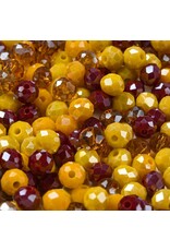 6x5mm Rondelle Yellow Red  Mix  50g