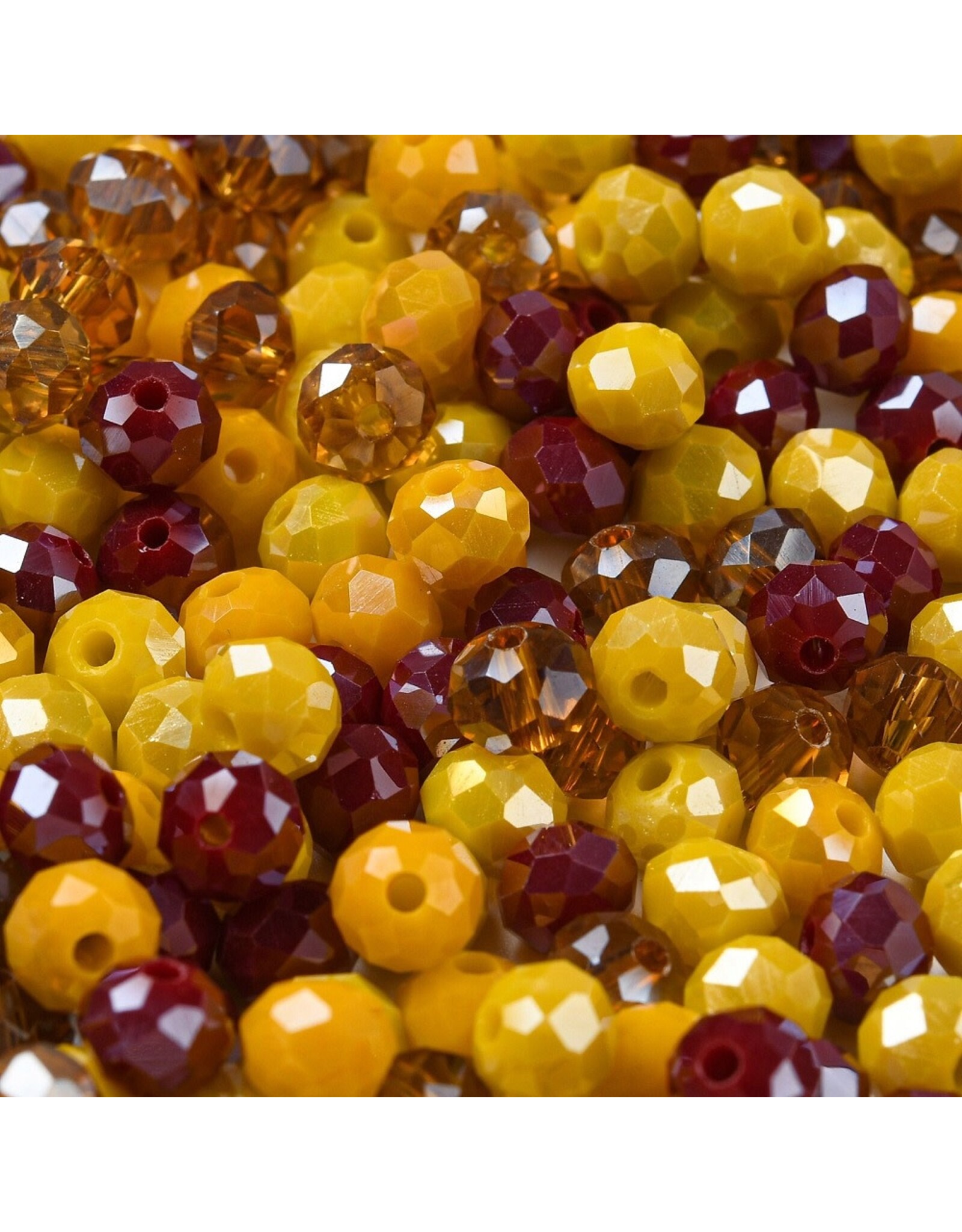 6x5mm Rondelle Yellow Red  Mix  50g