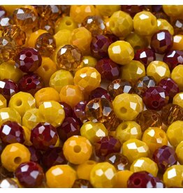 6x5mm Rondelle Yellow Red  Mix  50g