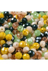6x5mm Rondelle Yellow Blue Green Mix  50g