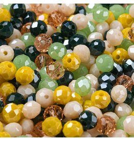 6x5mm Rondelle Yellow Blue Green Mix  50g