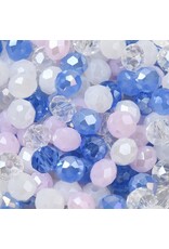 6x5mm Rondelle  Blue Pink Mix  50g