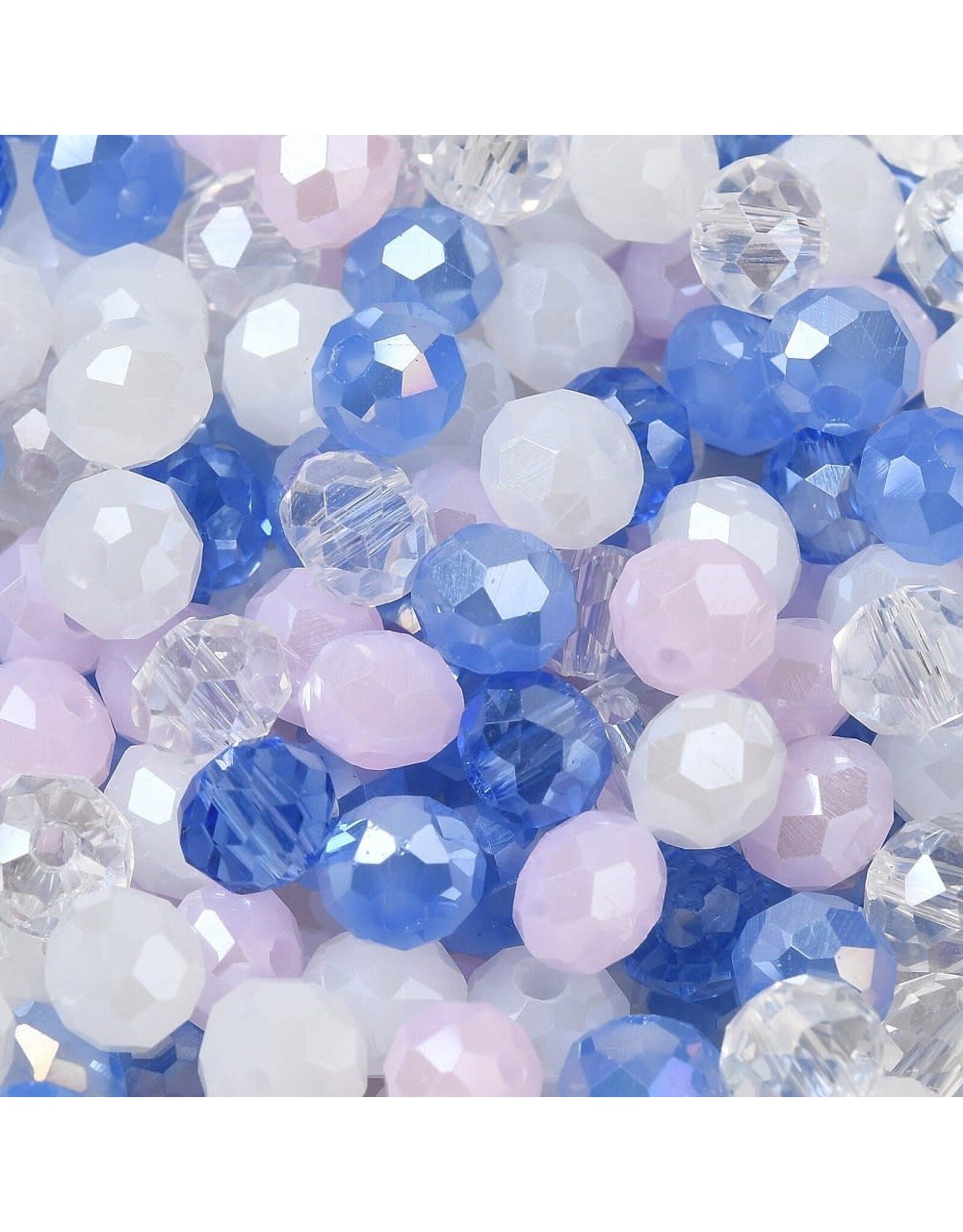 6x5mm Rondelle  Blue Pink Mix  50g