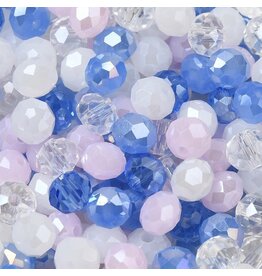 6x5mm Rondelle  Blue Pink Mix  50g