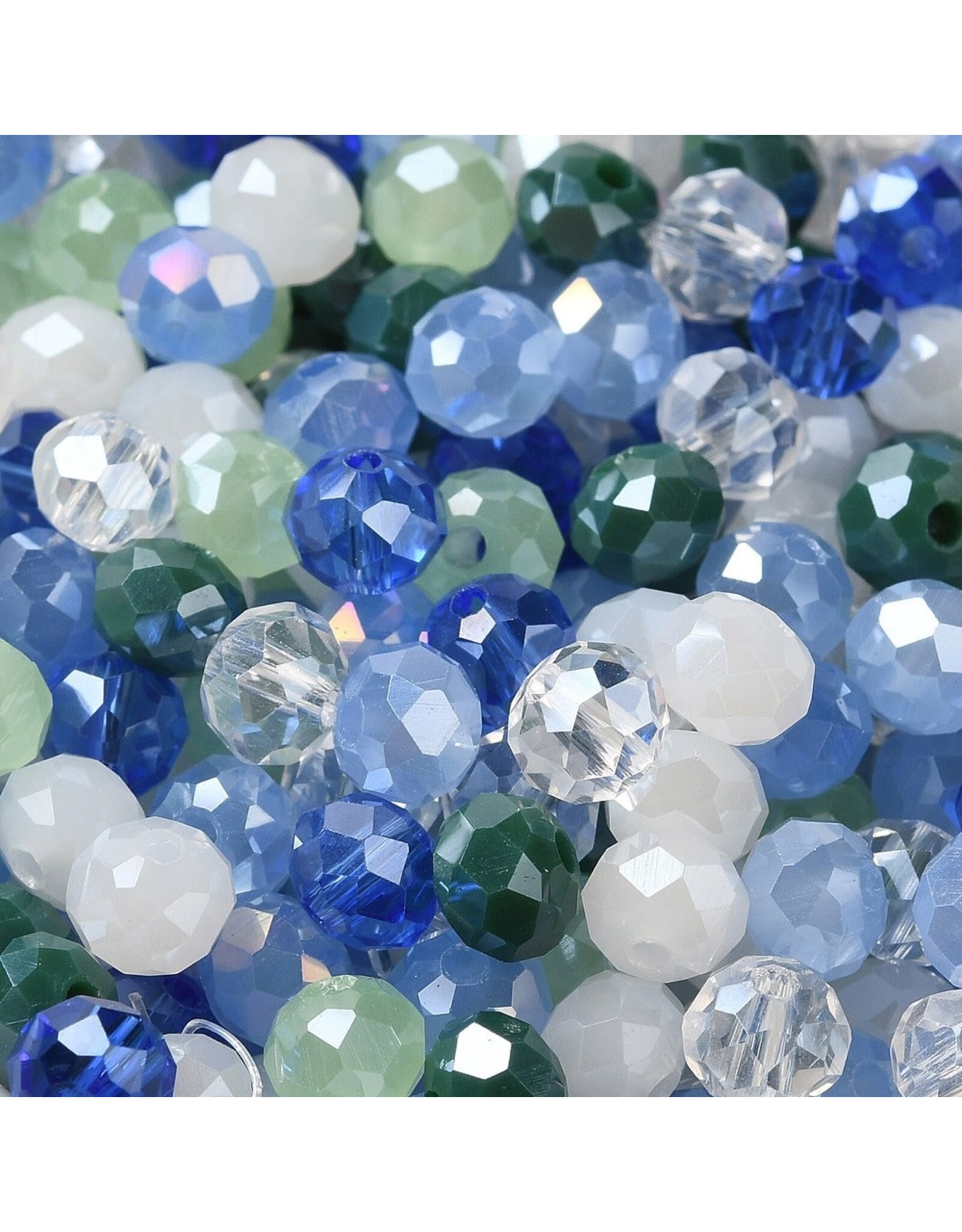 6x5mm Rondelle  Blue Green Mix  50g