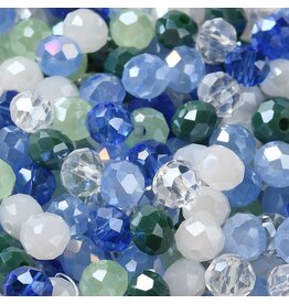 6x5mm Rondelle  Blue Green Mix  50g