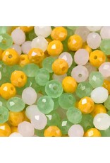 6x5mm Rondelle  Green Yellow Mix  50g