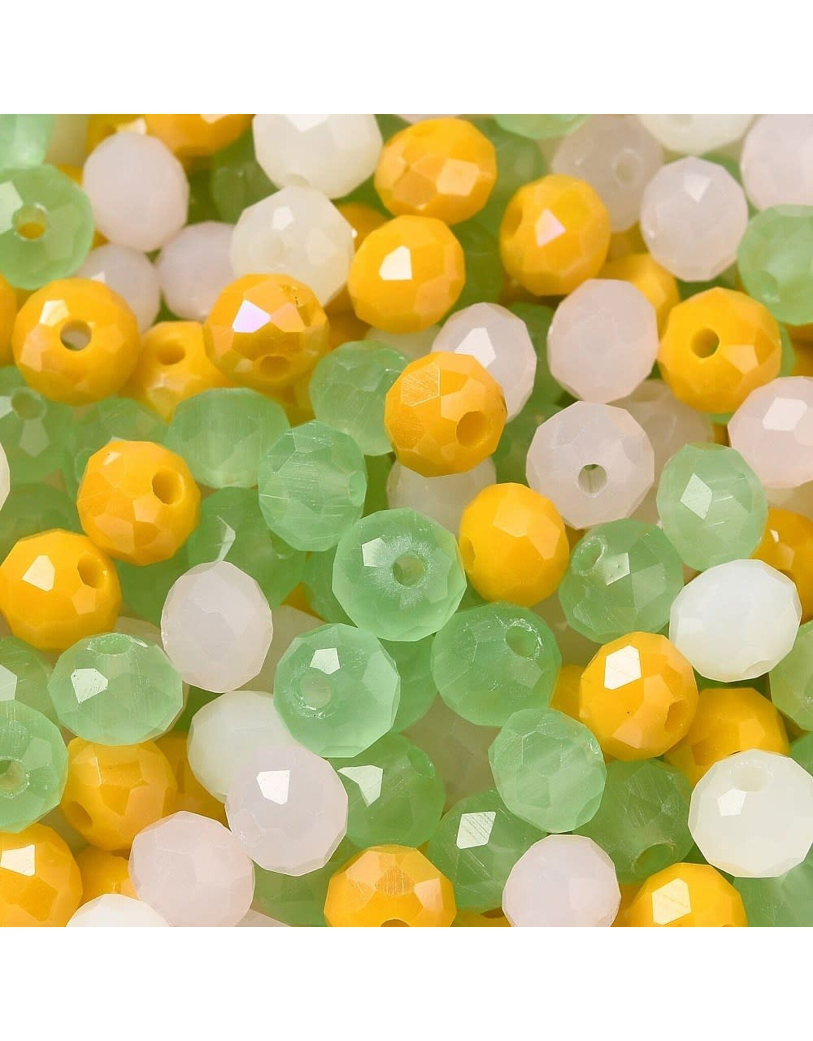 6x5mm Rondelle  Green Yellow Mix  50g