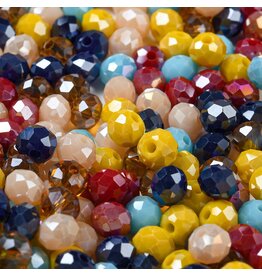 6x5mm Rondelle  Blue Red Yellow Mix  50g